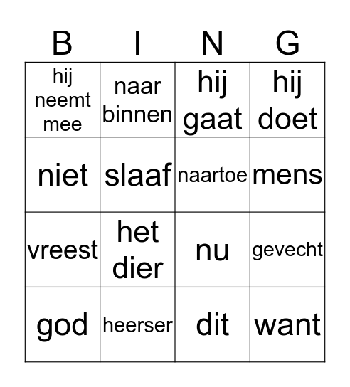 Bingo les 3 Bingo Card