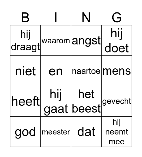 Bingo les 3 Bingo Card