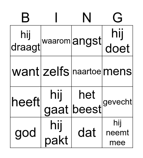 Bingo les 3 Bingo Card