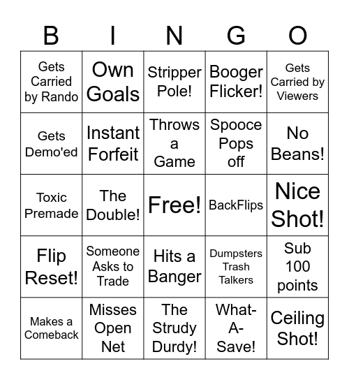 Stream Bingo Card