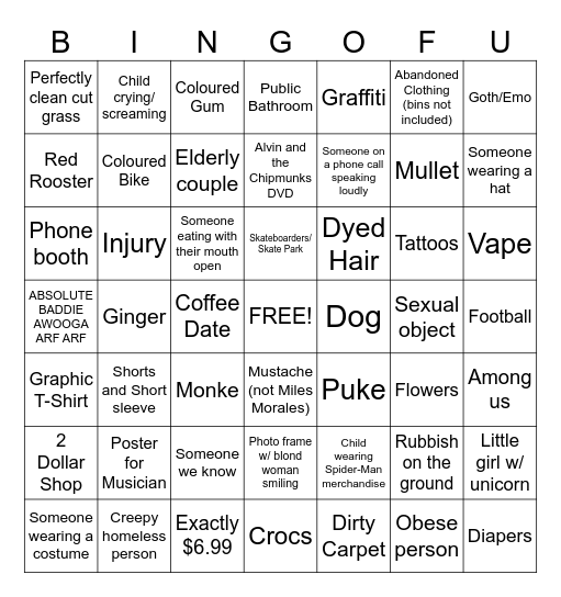 Sunbery Bingo 4 Friends :) Bingo Card