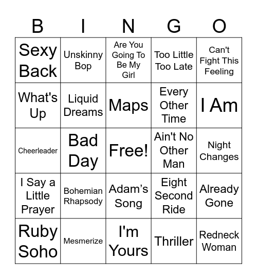 B1 Bingo Card