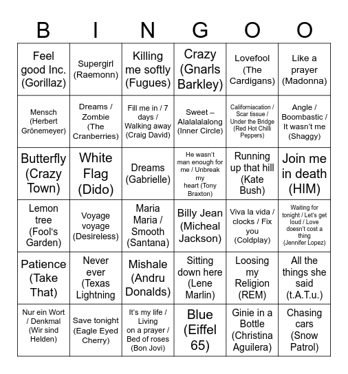 Auto Radio Bingo I Bingo Card