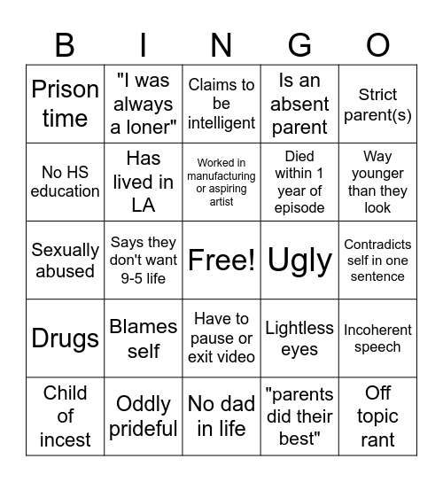 soft white underbelly Bingo Card