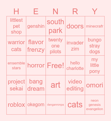 hebry autism Bingo Card