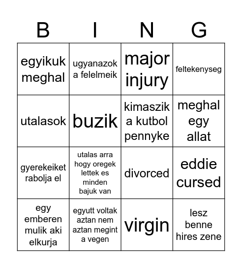 It 2 predictions Bingo Card