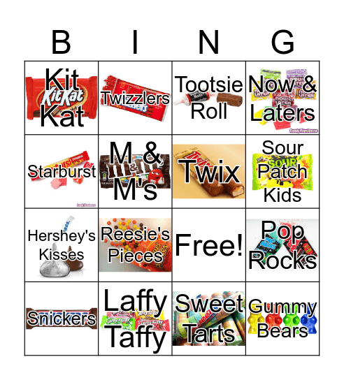 Sweet Treat Bingo Card