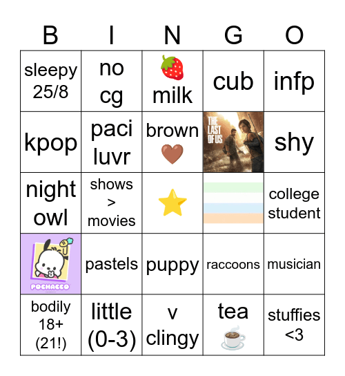 haze bingo !!! 🩷 Bingo Card