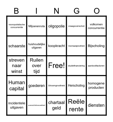 havo 3 Bingo Card