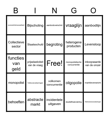 havo 3 Bingo Card