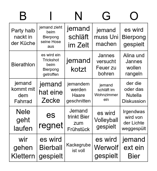 Lichte Bingo Card