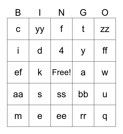 butterfly Bingo Card