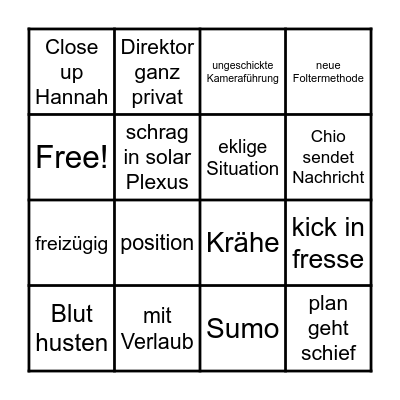 Prison School Bingo Card