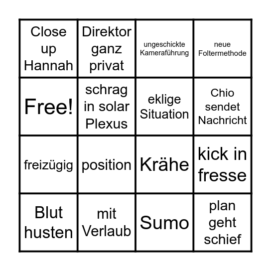 Prison School Bingo Card