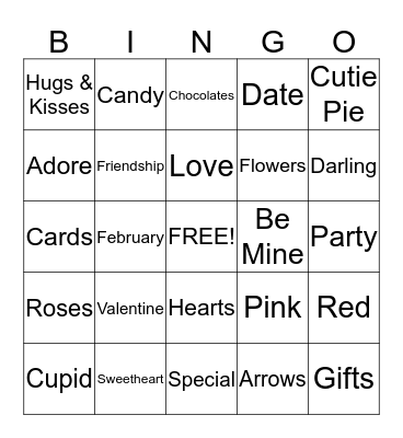 Ms. Duncan's Valentine's Day Bingo Card