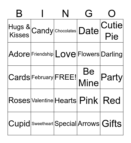 Ms. Duncan's Valentine's Day Bingo Card