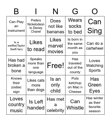 Find Someone Who… Bingo Card