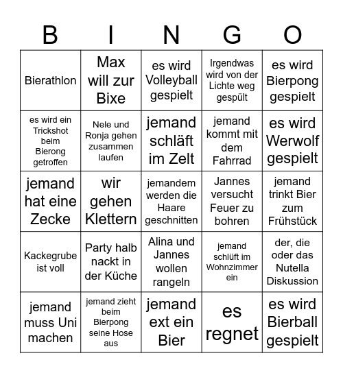 Lichte Bingo Card