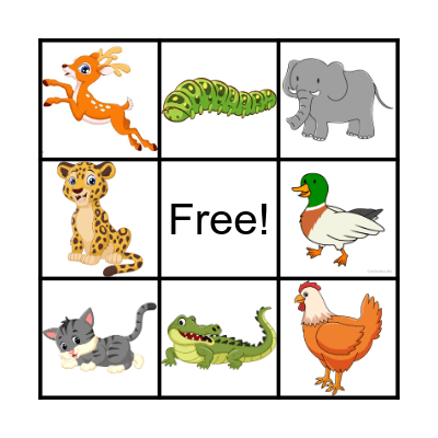 ANIMALS Bingo Card