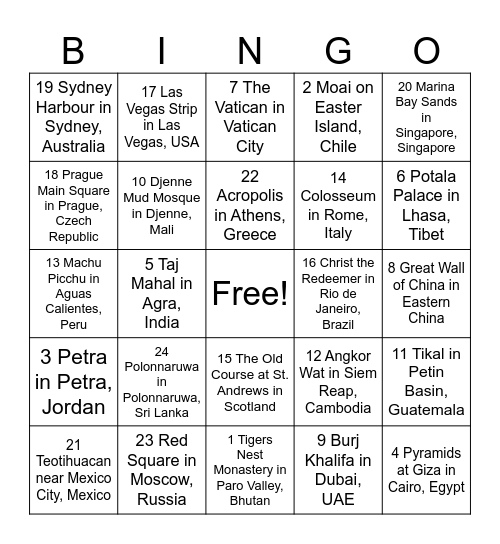 HUMAN MADE Bingo Card