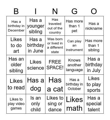 Find Someone Who... Bingo Card