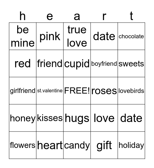 valentine bingo Card