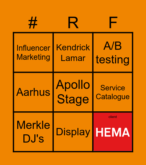 Activation BINGO @Roskilde Bingo Card