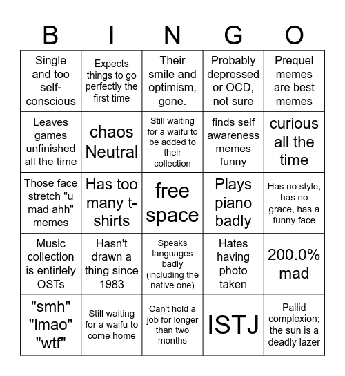 Bingo bongo bungo Bingo Card