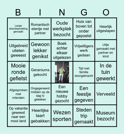 'Ik ben met pensioen Bingo' Bingo Card