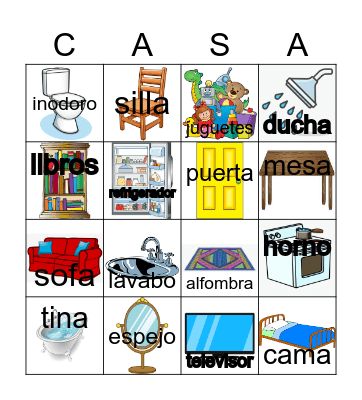 La casa Bingo Card