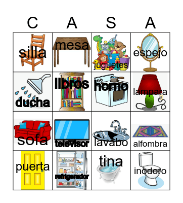 La casa Bingo Card