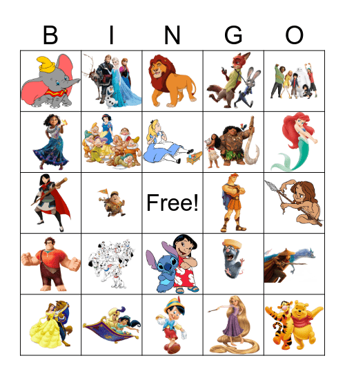 DISNEY MOVIES Bingo Card