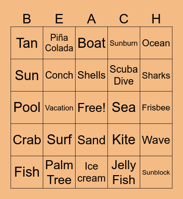 Summer Bingo! Bingo Card