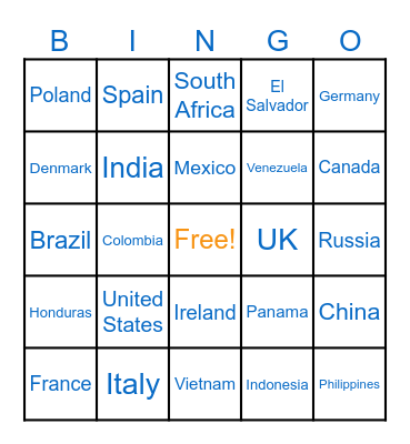 July DEI - Nationality Month Bingo Card