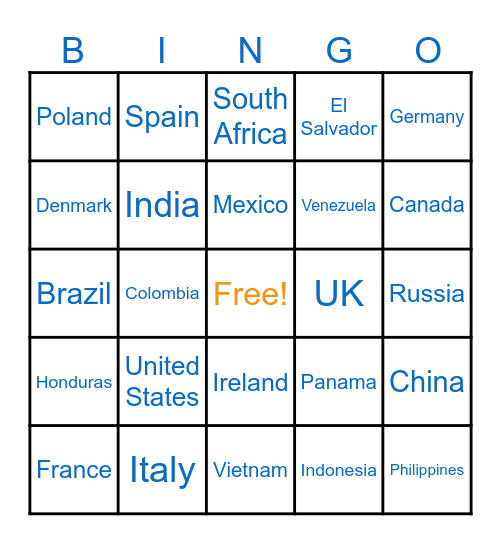 July DEI - Nationality Month Bingo Card