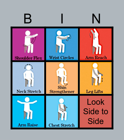 Chair Activity Bingo Card