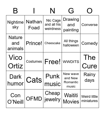 How many interests/likes do you share with Biff Bingo Card