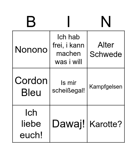 Stefans Bullshit Bingo Card