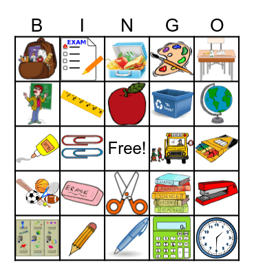 Back to School Bingo Card