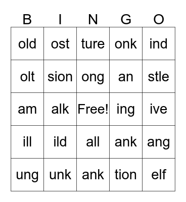 Glued Sounds Bingo Card