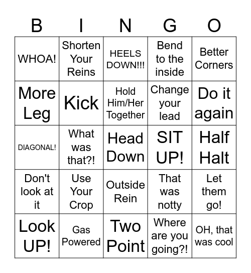 Trainer BINGO Card