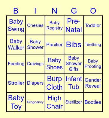 Welcome Aboard Baby! Bingo Card
