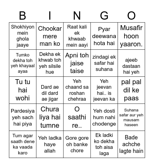 Jitubhai Birthday Bingo Card