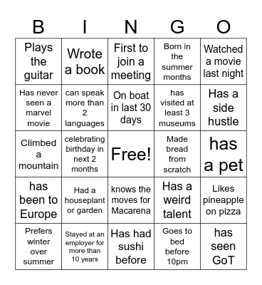 Eagles Team Social Bingo Card