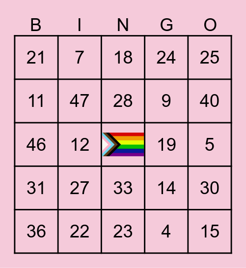 Pride Bingo Card