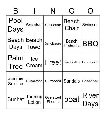 Summer Bingo Card