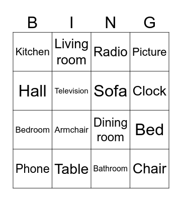 MY HOUSE Bingo Card