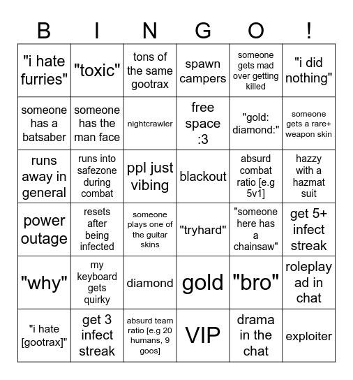 kaiju paradise bingo Card