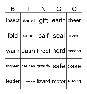 Blue Room Bingo Card