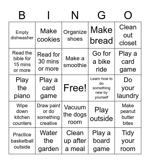 Greg's Bingo! Bingo Card